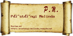 Pöstényi Melinda névjegykártya
